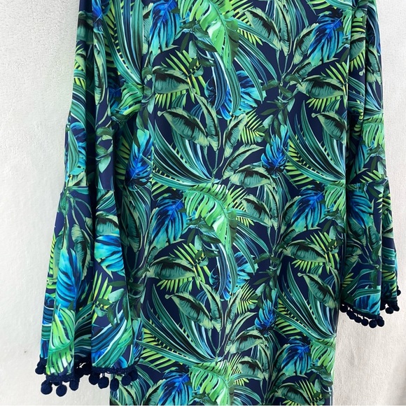 Tipsy Mermaid Paradise Palm Tropical Long Sleeve Dress Med Spandex UPF 50 Beach - Picture 8 of 11